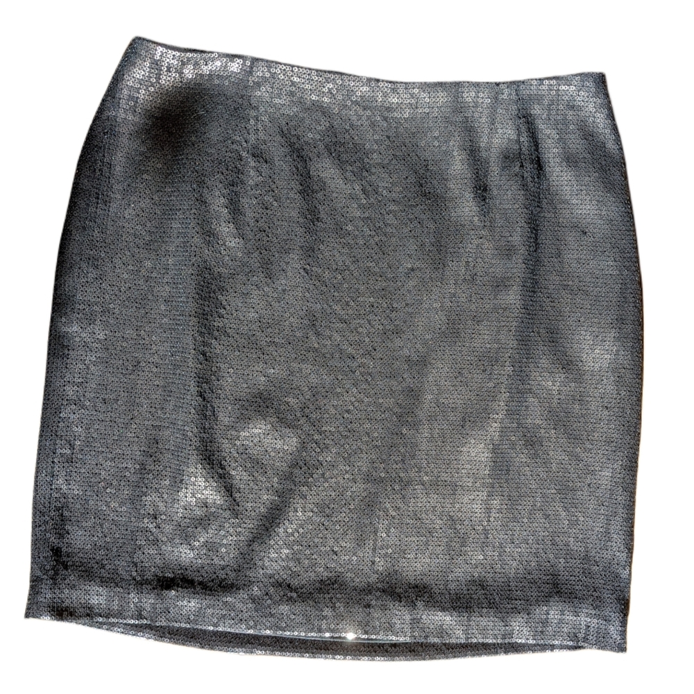 White House Black Market Black Sequin Pencil Skirt - Picture 3 of 8
